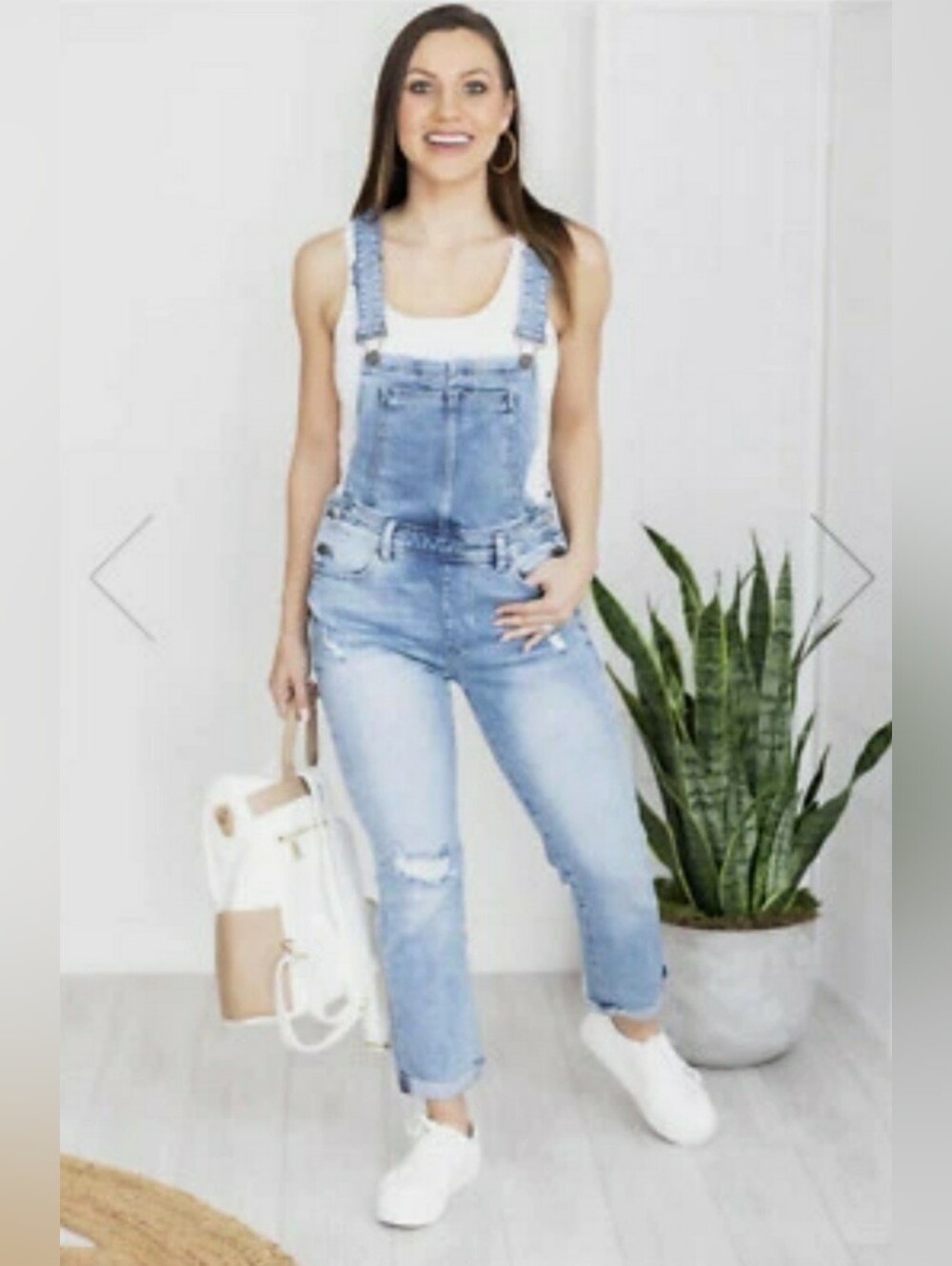 PINK LILY ROADSIDE STOP DENIM OVERALLS